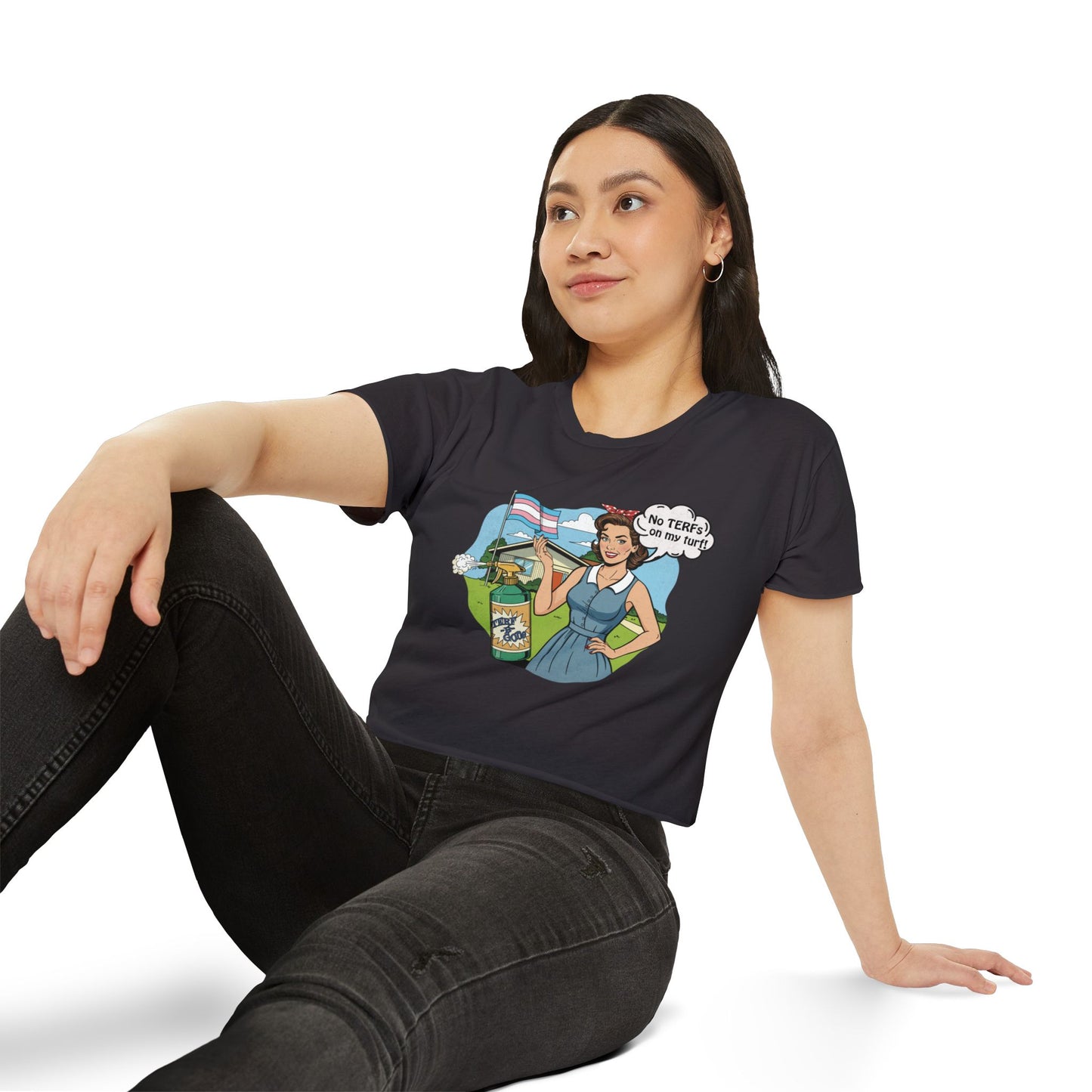 No TERFs On My Turf Crop Top | Trans Pride & Solidarity Collection