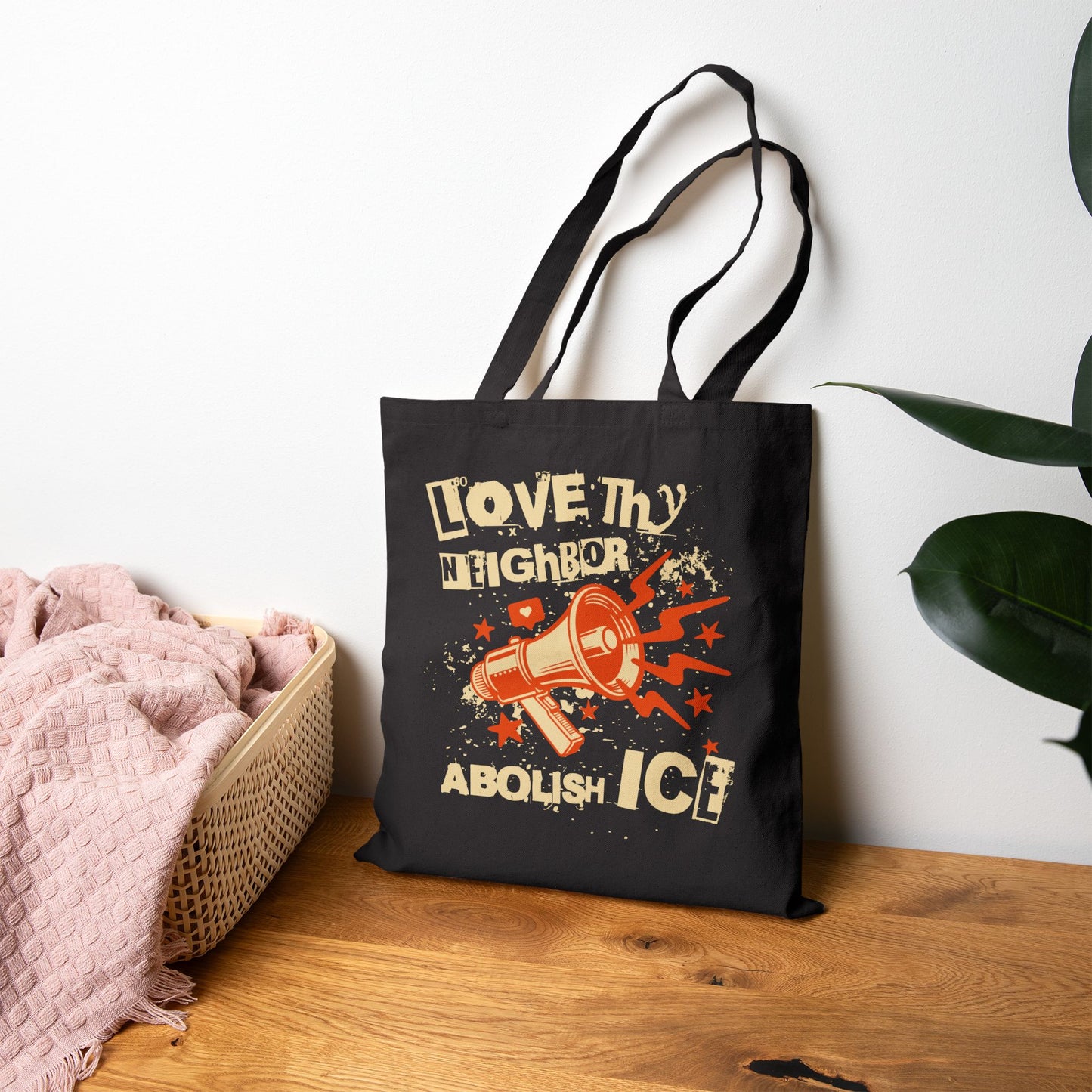 Love Thy Neighbor Tote | Abolish ICE Bag | The Collective Flame Fund Collection
