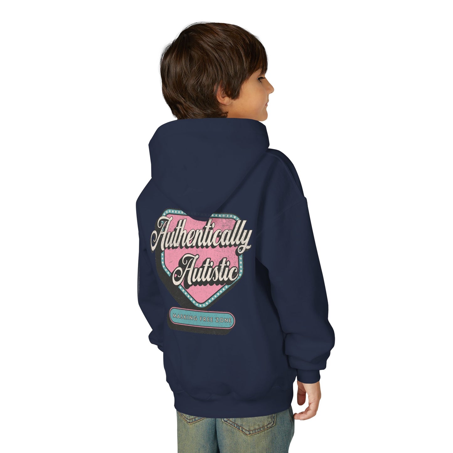 Youth "Authentically Autistic" Unisex Hoodie | Autism & Neurodiversity Advocacy Hooded Sweatshirt