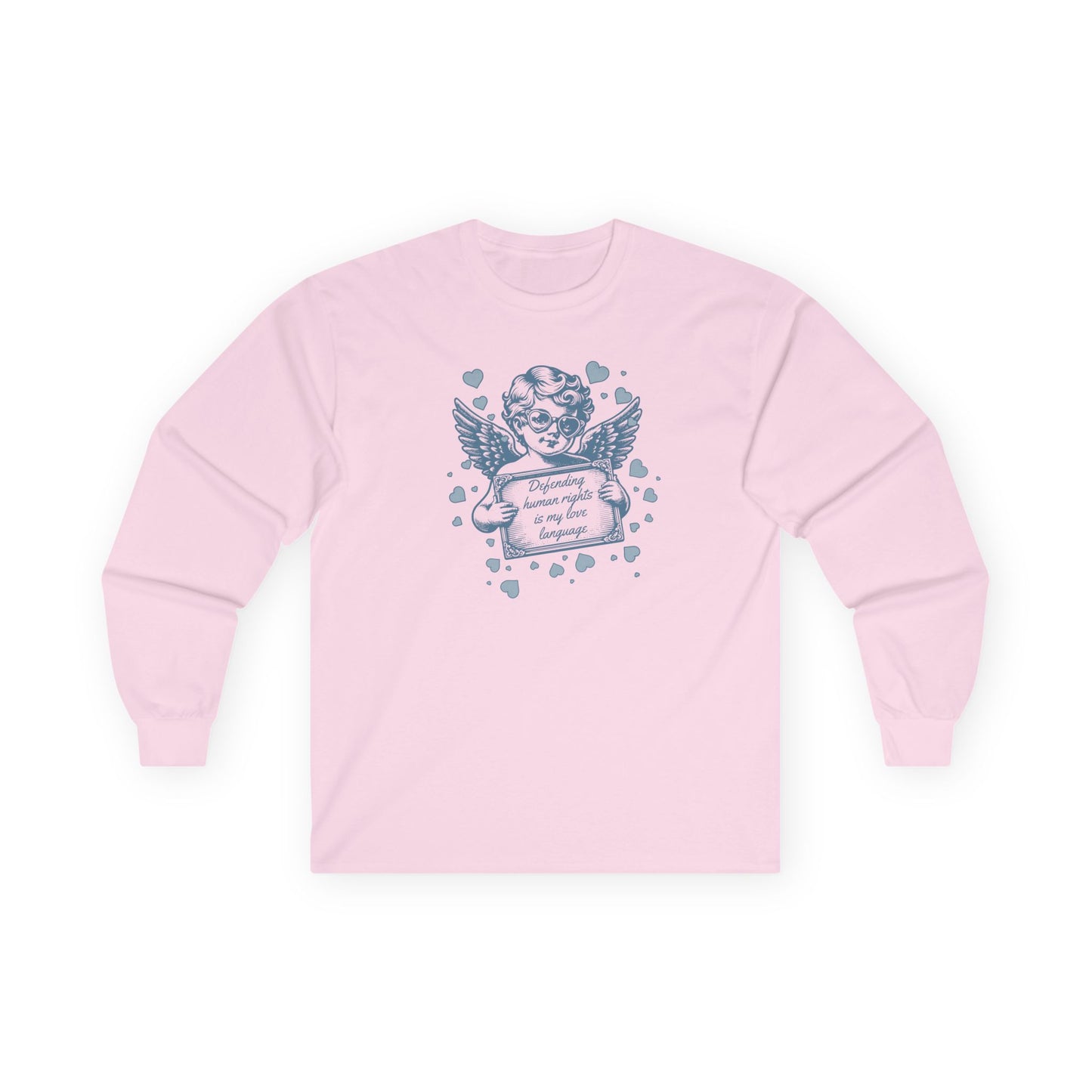 Defending Humans Rights Is My Love Language Unisex Long Sleeve Tee | Valentine's Day Activism Shirt | The Collective Flame Fund Collection