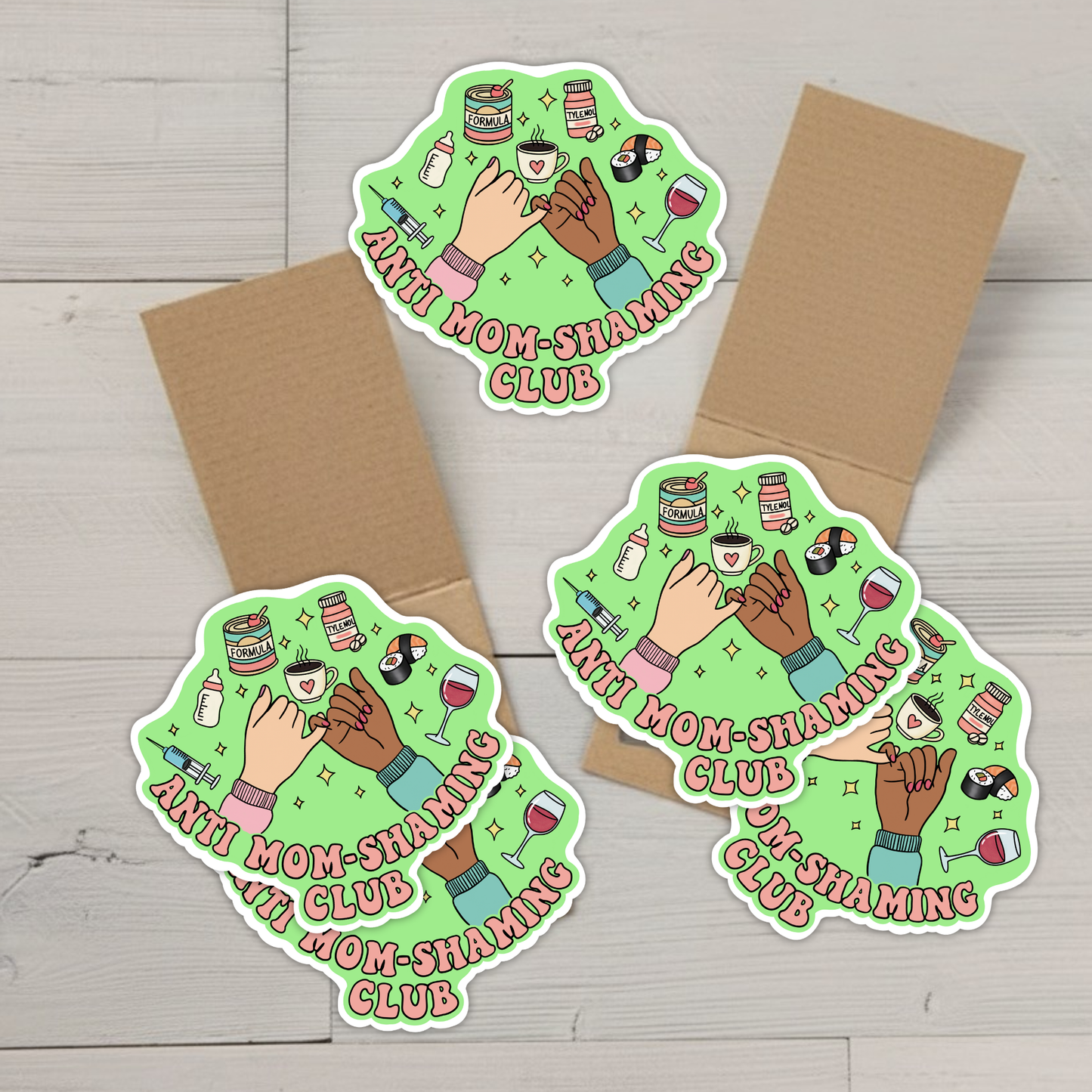(Pre-Order) Anti Mom-Shaming Club Sticker 5-Pack | Support & Solidarity Decal