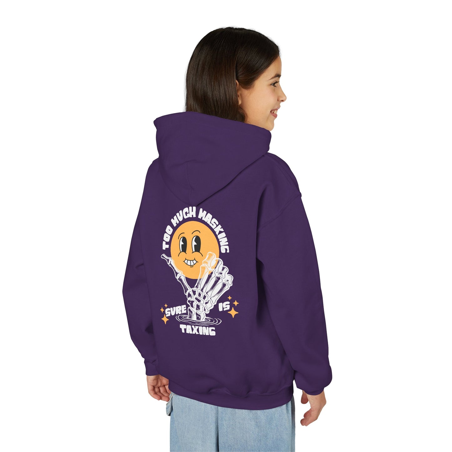Youth "Masking Is Taxing" Unisex Hoodie | Autism & Neurodiversity Advocacy Sweatshirt