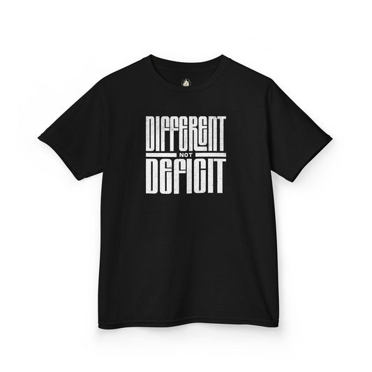 Youth "Different Not Deficit" Unisex Tee | Autism & Neurodiversity Advocacy Shirt