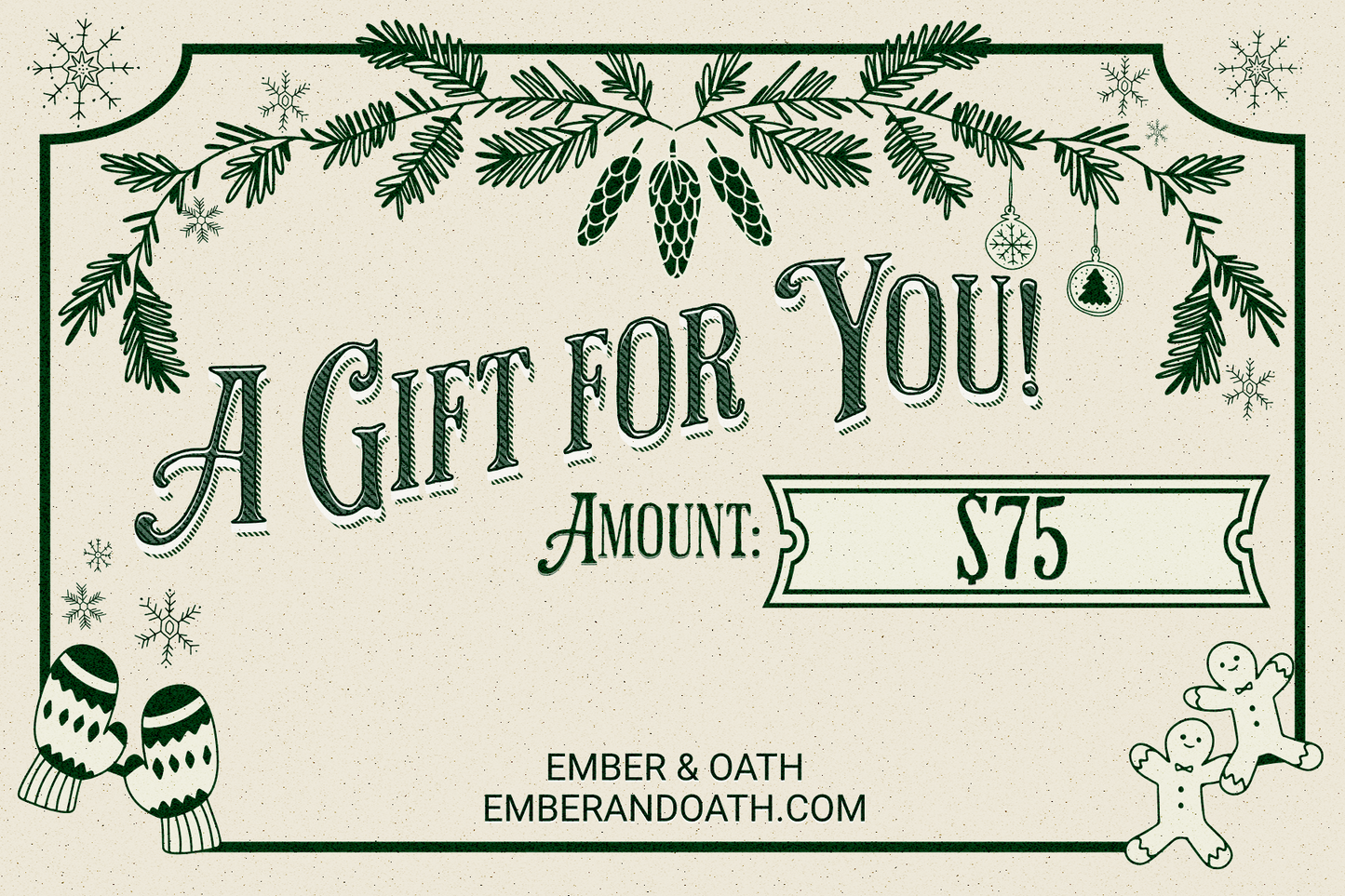 Holiday $75 Ember & Oath Gift Card