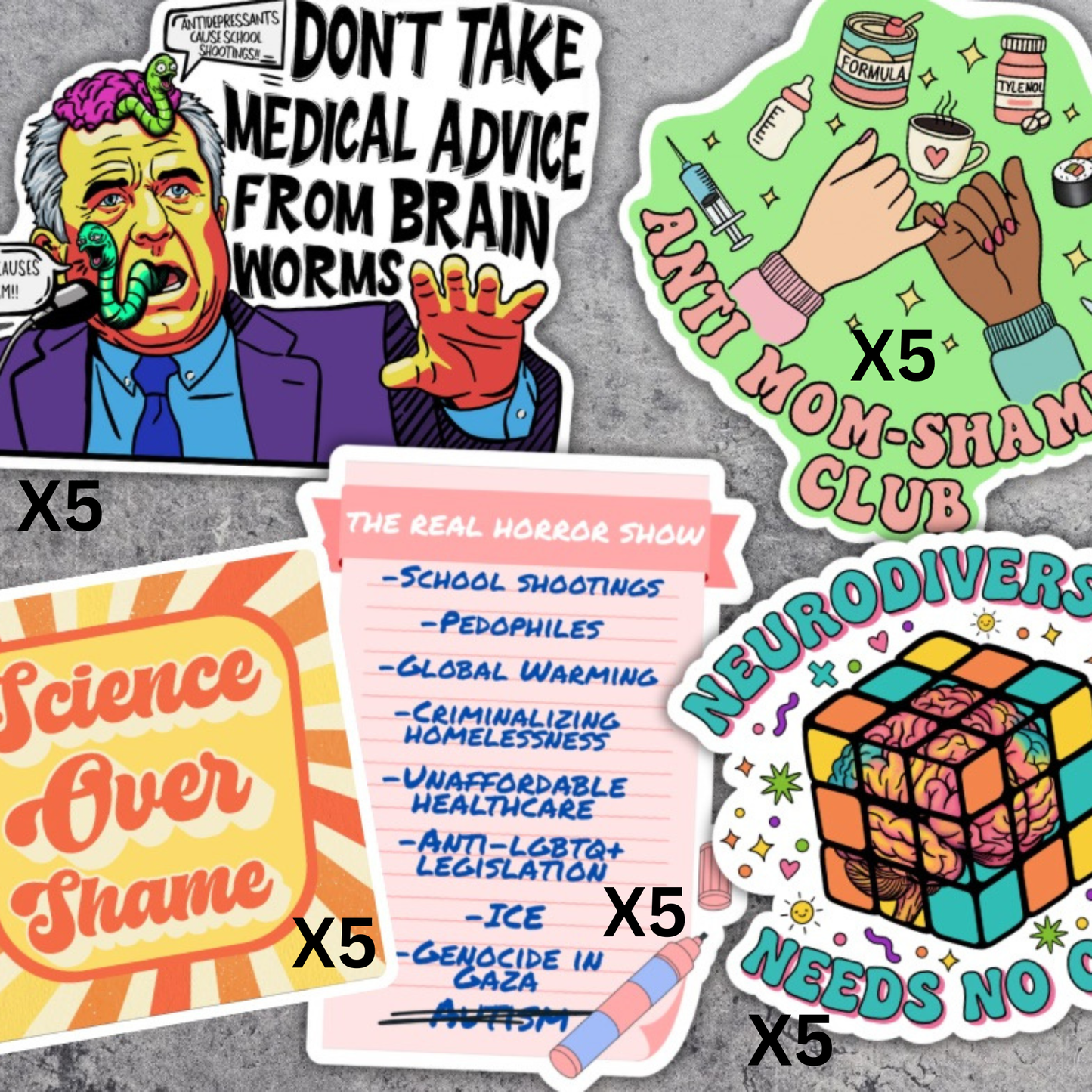 (PRE-ORDER) Stick it to RFK Jr. Sticker Mega Pack(25) | Autism & Neurodiversity Decal