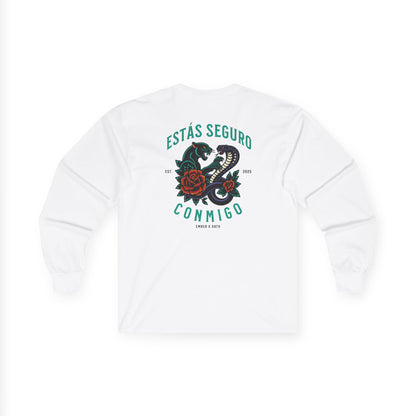 You Are Safe With Me Unisex Long Sleeve Tee | Estás Seguro Conmigo Shirt | Immigrant Rights & Solidarity Collection