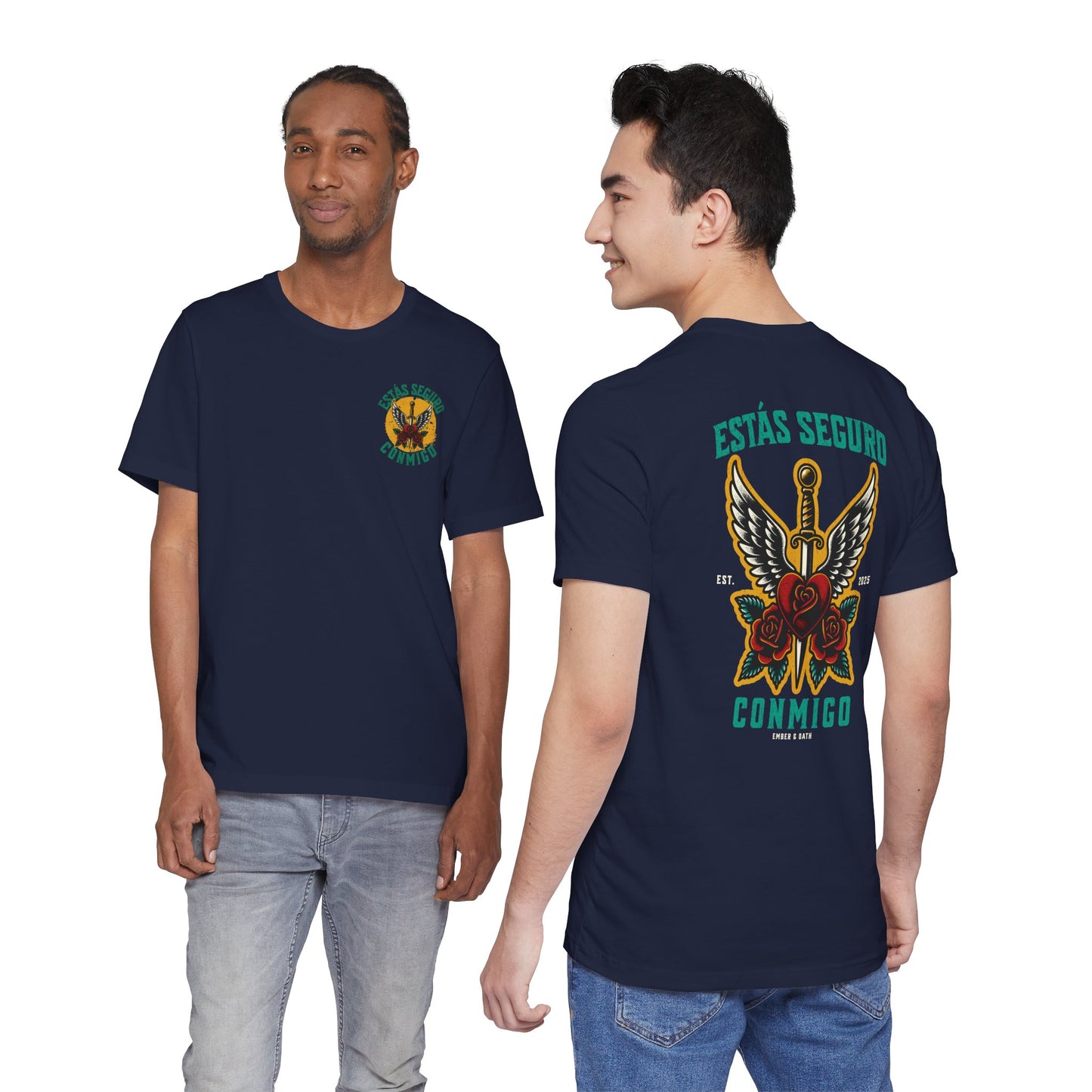 You Are Safe With Me Sword Unisex Tee | Estás Seguro Conmigo Shirt | Immigrant Rights & Solidarity Collection