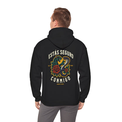 You Are Safe With Me Unisex Hoodie | Estás Seguro Conmigo Hooded Sweatshirt | Immigrant Rights & Solidarity Collection