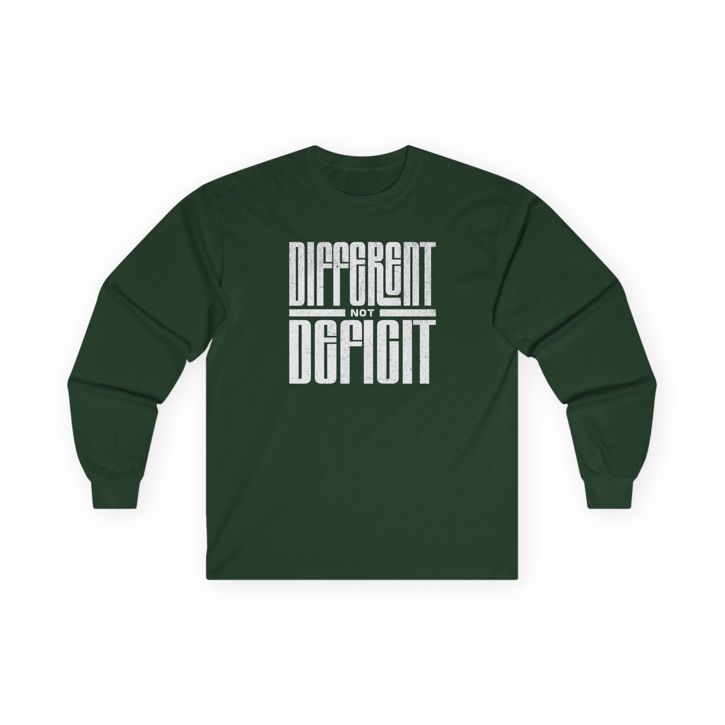"Different Not Deficit" Unisex Long Sleeve Tee | Autism & Neurodiversity Advocacy Shirt