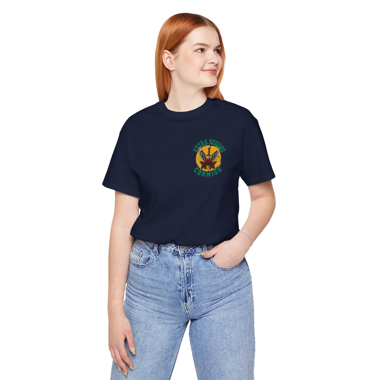 You Are Safe With Me Sword Unisex Tee | Estás Seguro Conmigo Shirt | Immigrant Rights & Solidarity Collection