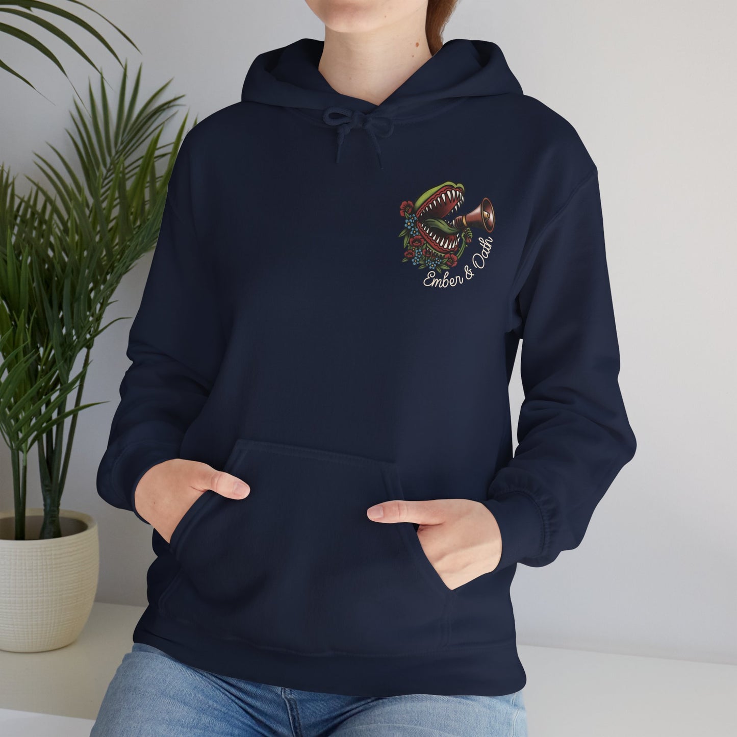 "Radicalized by Basic Decency" Unisex Hoodie | American Traditional Venus Flytrap Hooded Sweatshirt | Firestarter Fund Collection