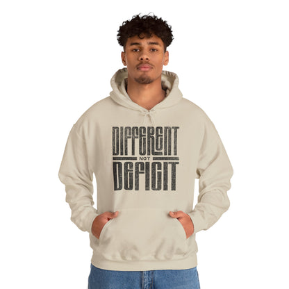 "Different Not Deficit" Unisex Hoodie | Autism & Neurodiversity Advocacy Hooded Sweatshirt