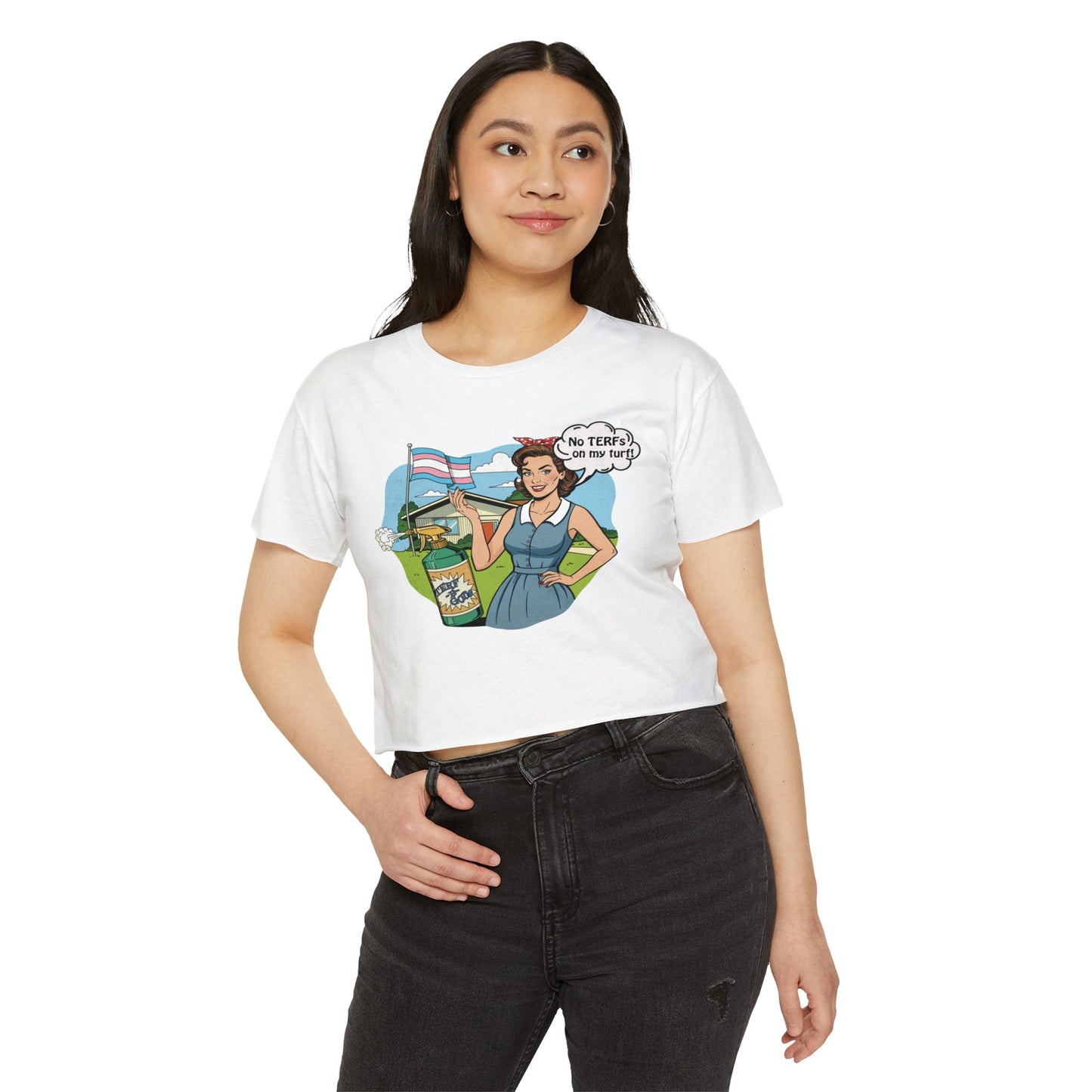 No TERFs On My Turf Crop Top | Trans Pride & Solidarity Collection