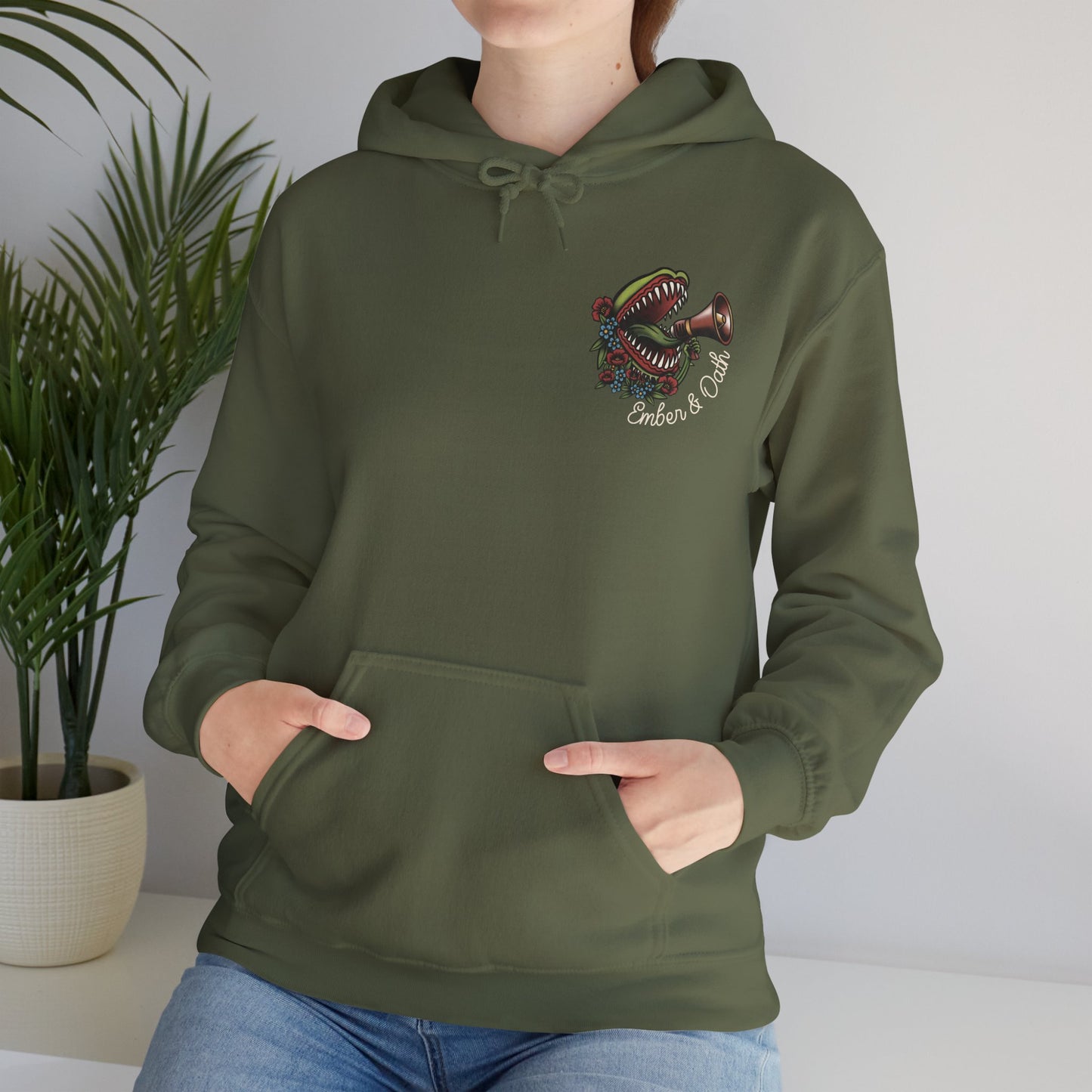 "Radicalized by Basic Decency" Unisex Hoodie | American Traditional Venus Flytrap Hooded Sweatshirt | Firestarter Fund Collection