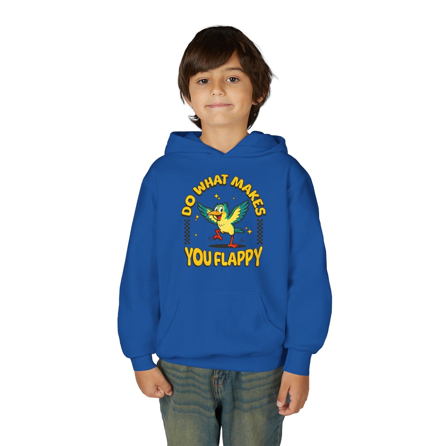 Youth "Do What Makes You Flappy" Unisex Hoodie | Autism & Neurodiversity Advocacy hooded sweatshirt