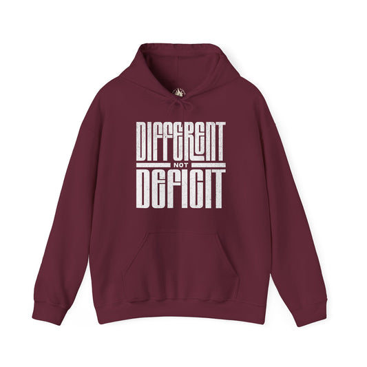 "Different Not Deficit" Unisex Hoodie | Autism & Neurodiversity Advocacy Hooded Sweatshirt