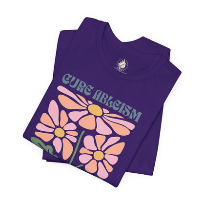 "Cure Ableism Not Autism" Tee | Retro Floral Activist Shirt | Ember & Oath
