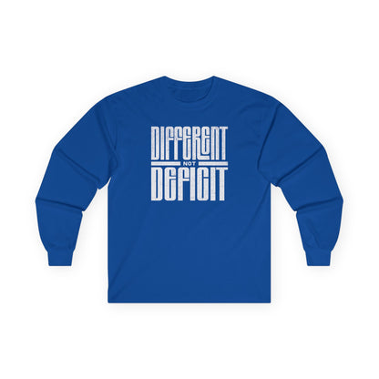 "Different Not Deficit" Unisex Long Sleeve Tee | Autism & Neurodiversity Advocacy Shirt
