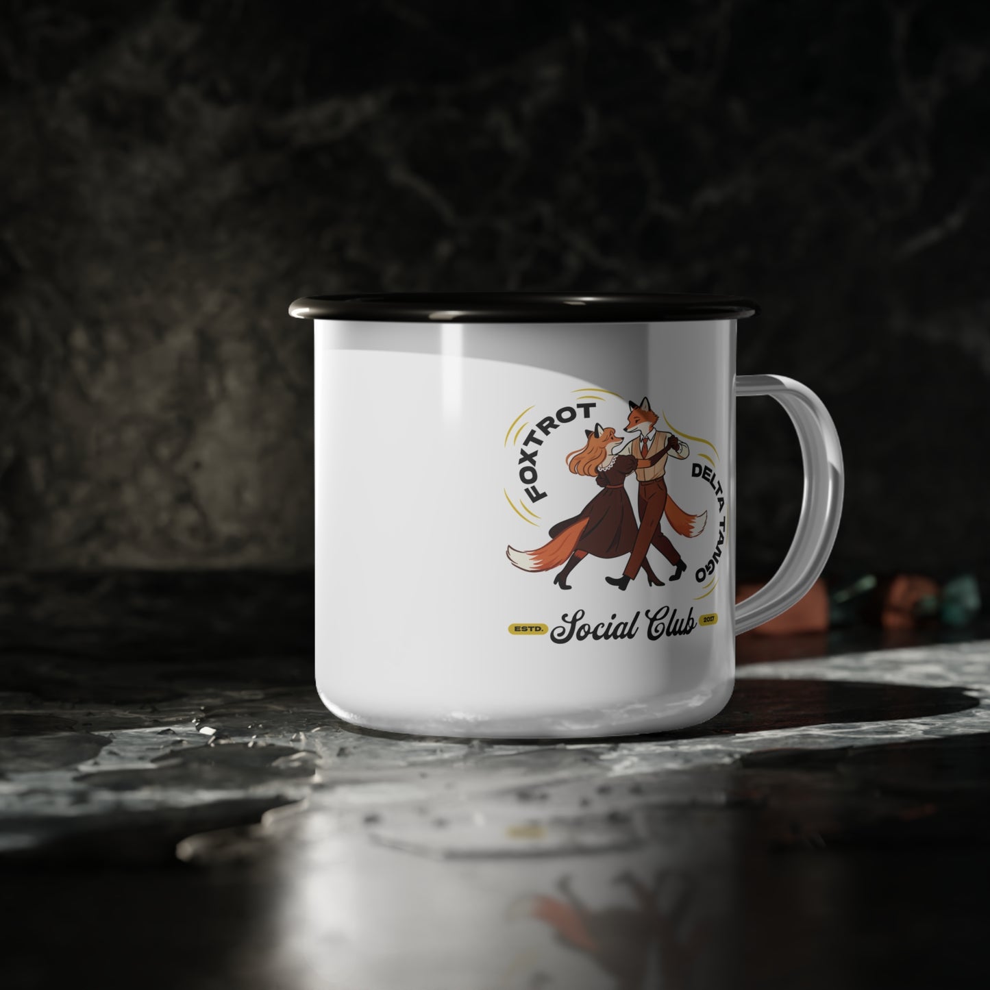 foxtrot delta tango enamel coffee mug | Social Club For Dissent | Firestarter Fund Collection