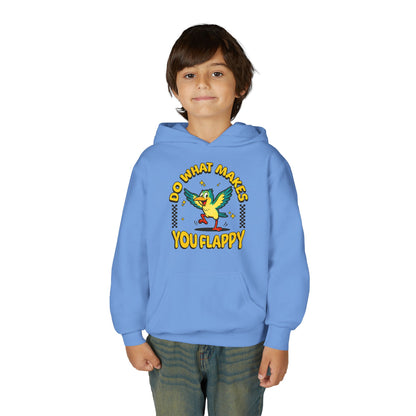 Youth "Do What Makes You Flappy" Unisex Hoodie | Autism & Neurodiversity Advocacy hooded sweatshirt