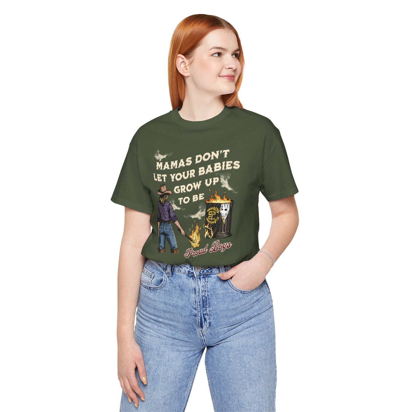 Mama's Don't Let Your Babies Grow Up To Be Proud Boys Unisex Tee | Anti-Fascist Shirt | The Collective Flame Fund Collection