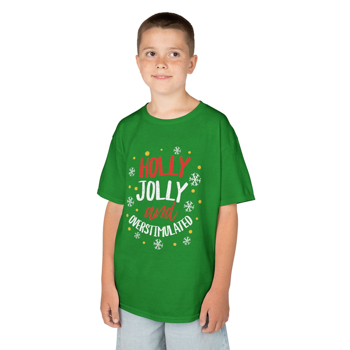 Youth Holly Jolly Unisex Tee | Funny Christmas Shirt for the Overstimulated