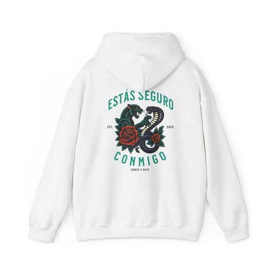 You Are Safe With Me Unisex Hoodie | Estás Seguro Conmigo Hooded Sweatshirt | Immigrant Rights & Solidarity Collection