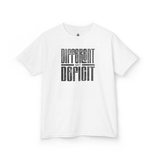 Youth "Different Not Deficit" Unisex Tee | Autism & Neurodiversity Advocacy Shirt