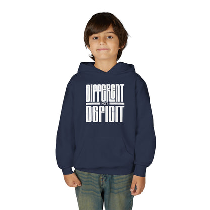 Youth "Different Not Deficit" Unisex Hoodie | Autism & Neurodiversity Advocacy Hooded Sweatshirt