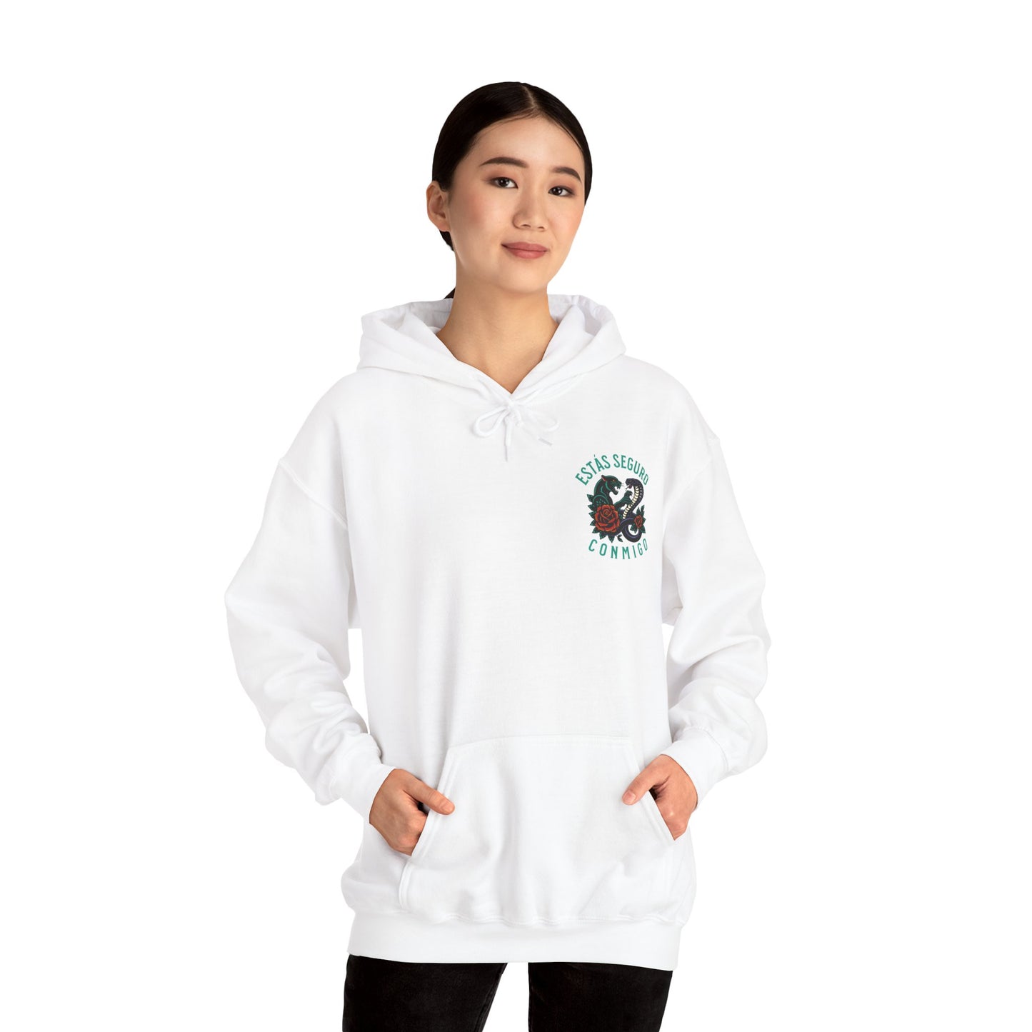 You Are Safe With Me Unisex Hoodie | Estás Seguro Conmigo Hooded Sweatshirt | Immigrant Rights & Solidarity Collection
