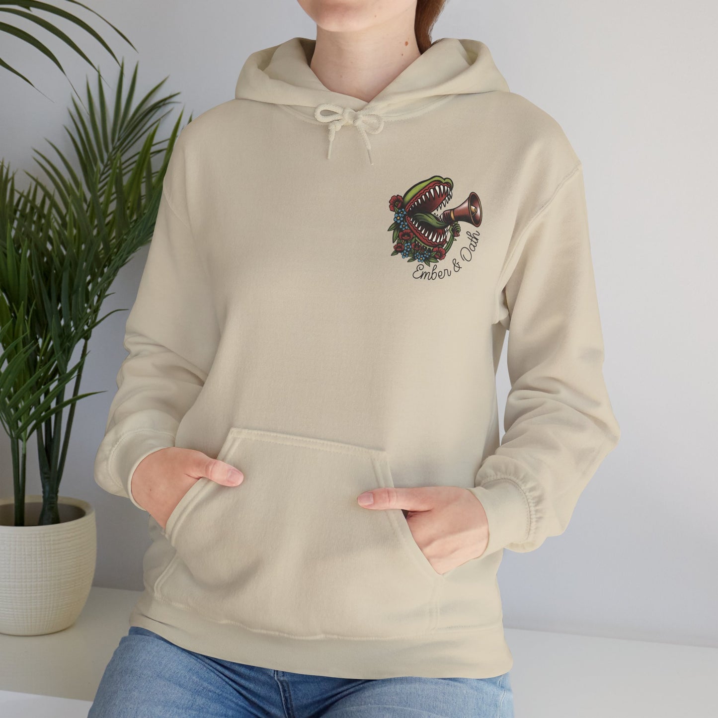 "Radicalized by Basic Decency" Unisex Hoodie | American Traditional Venus Flytrap Hooded Sweatshirt | Firestarter Fund Collection