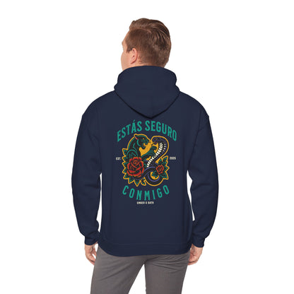 You Are Safe With Me Unisex Hoodie | Estás Seguro Conmigo Hooded Sweatshirt | Immigrant Rights & Solidarity Collection
