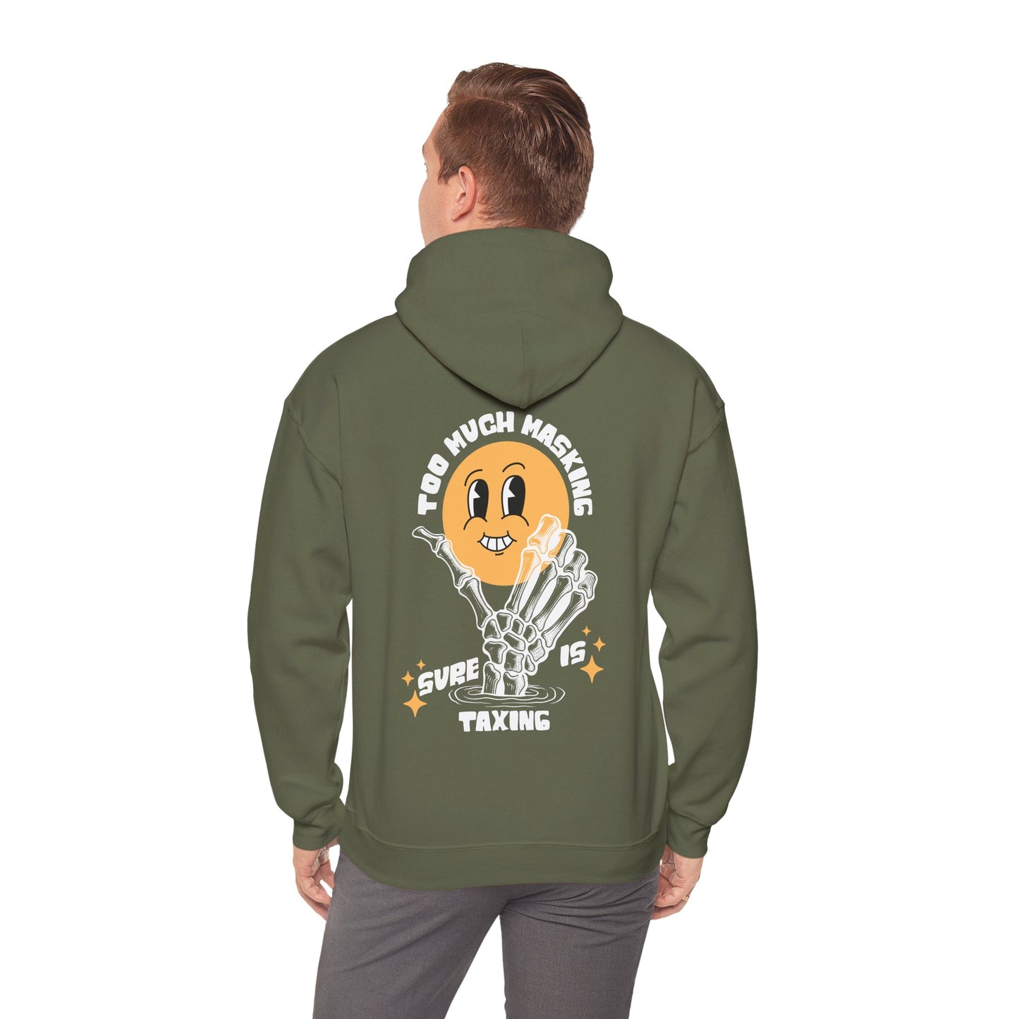 "Too Much Masking" Unisex Hoodie | Autism & Neurodiversity Advocacy Hooded Sweatshirt
