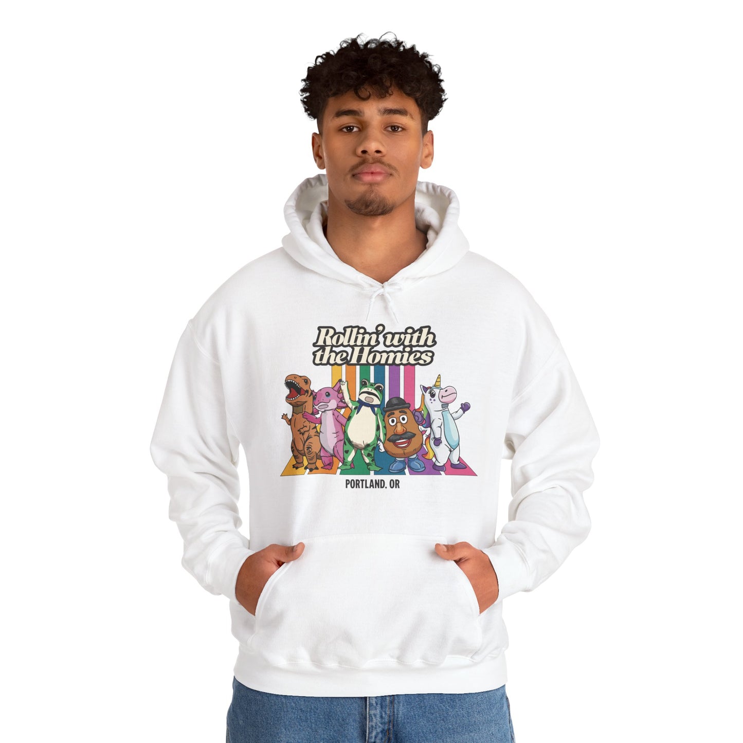 Rollin' with the Homies Unisex Hoodie | Portland Anti-ICE Inflatable Resistance Hooded Sweatshirt | Firestarter Fund Collection