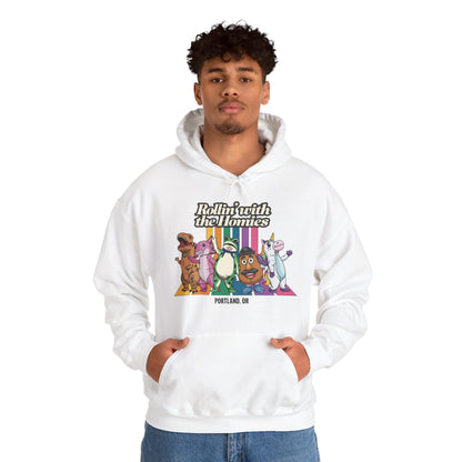 Rollin' with the Homies Unisex Hoodie | Portland Anti-ICE Inflatable Resistance Hooded Sweatshirt | Firestarter Fund Collection