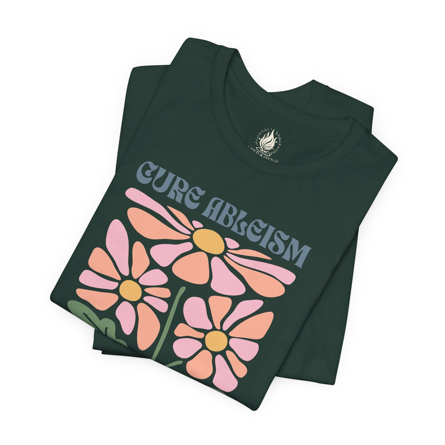 "Cure Ableism Not Autism" Tee | Retro Floral Activist Shirt | Ember & Oath
