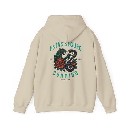 You Are Safe With Me Unisex Hoodie | Estás Seguro Conmigo Hooded Sweatshirt | Immigrant Rights & Solidarity Collection