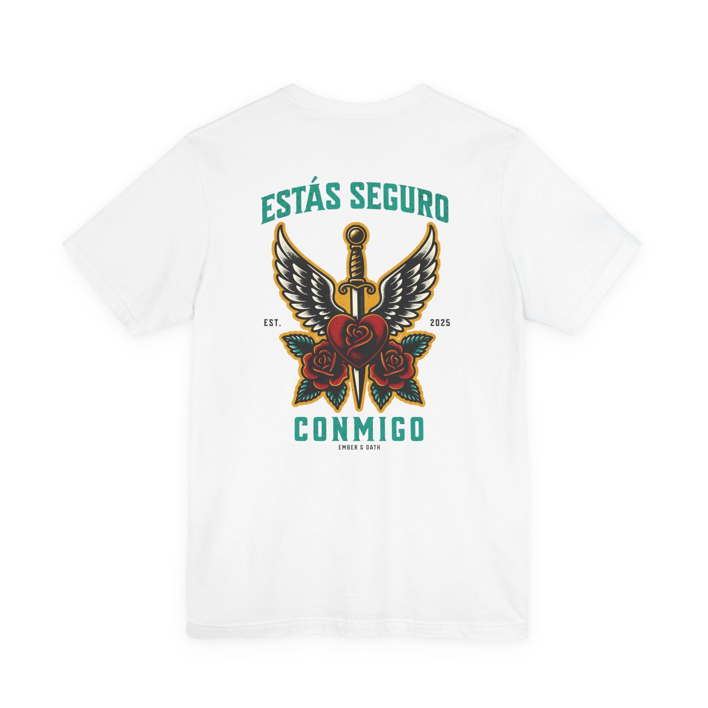 You Are Safe With Me Sword Unisex Tee | Estás Seguro Conmigo Shirt | Immigrant Rights & Solidarity Collection