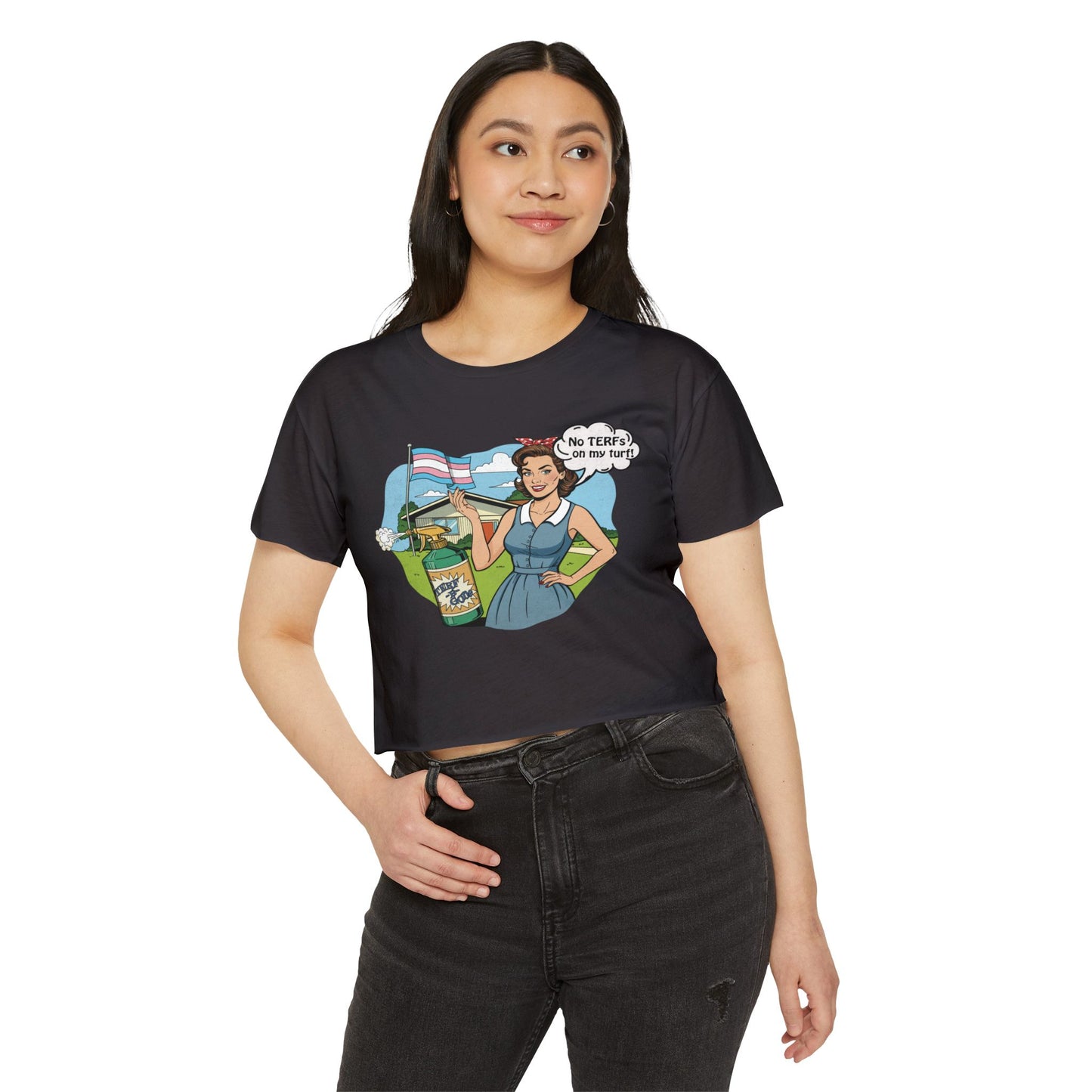 No TERFs On My Turf Crop Top | Trans Pride & Solidarity Collection