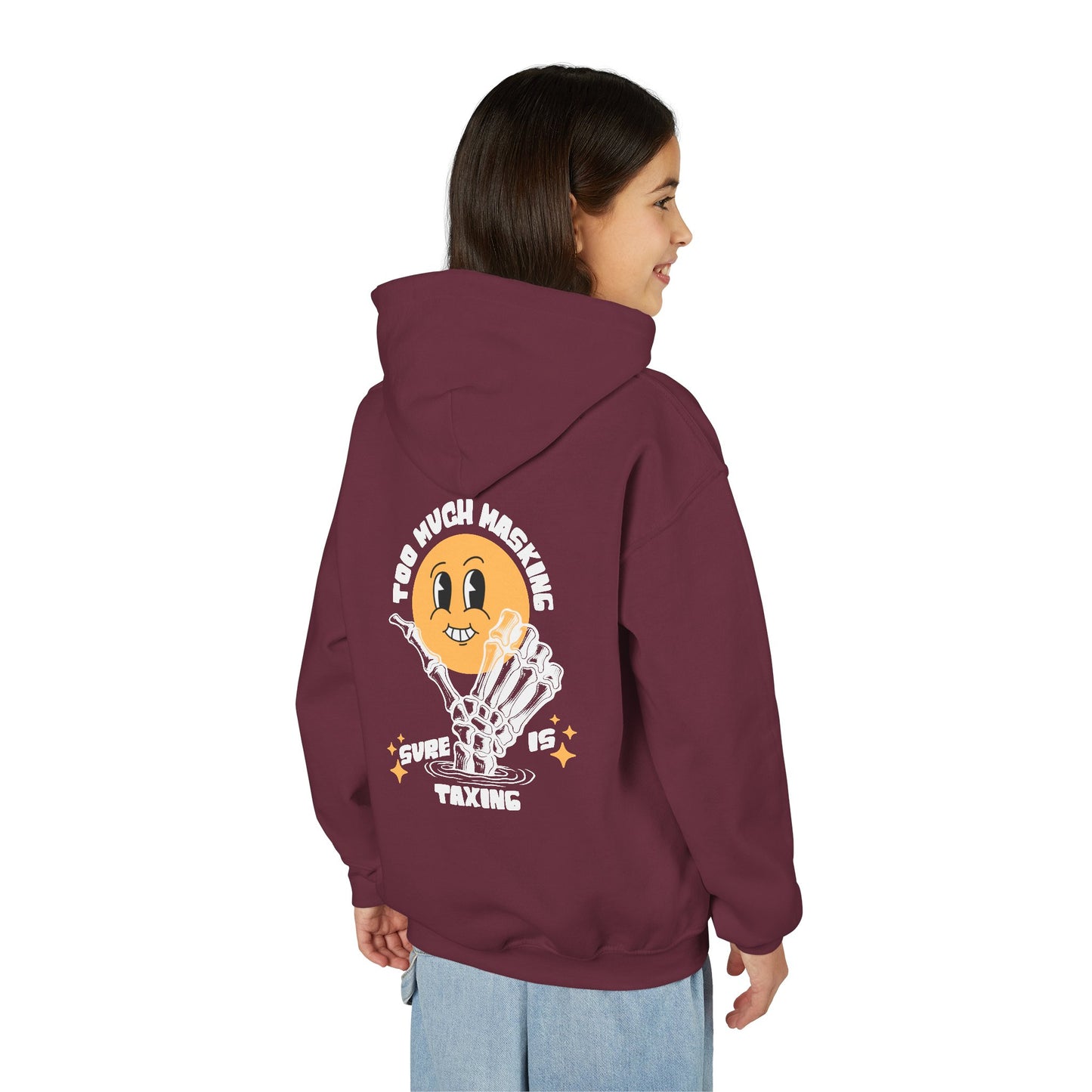 Youth "Masking Is Taxing" Unisex Hoodie | Autism & Neurodiversity Advocacy Sweatshirt