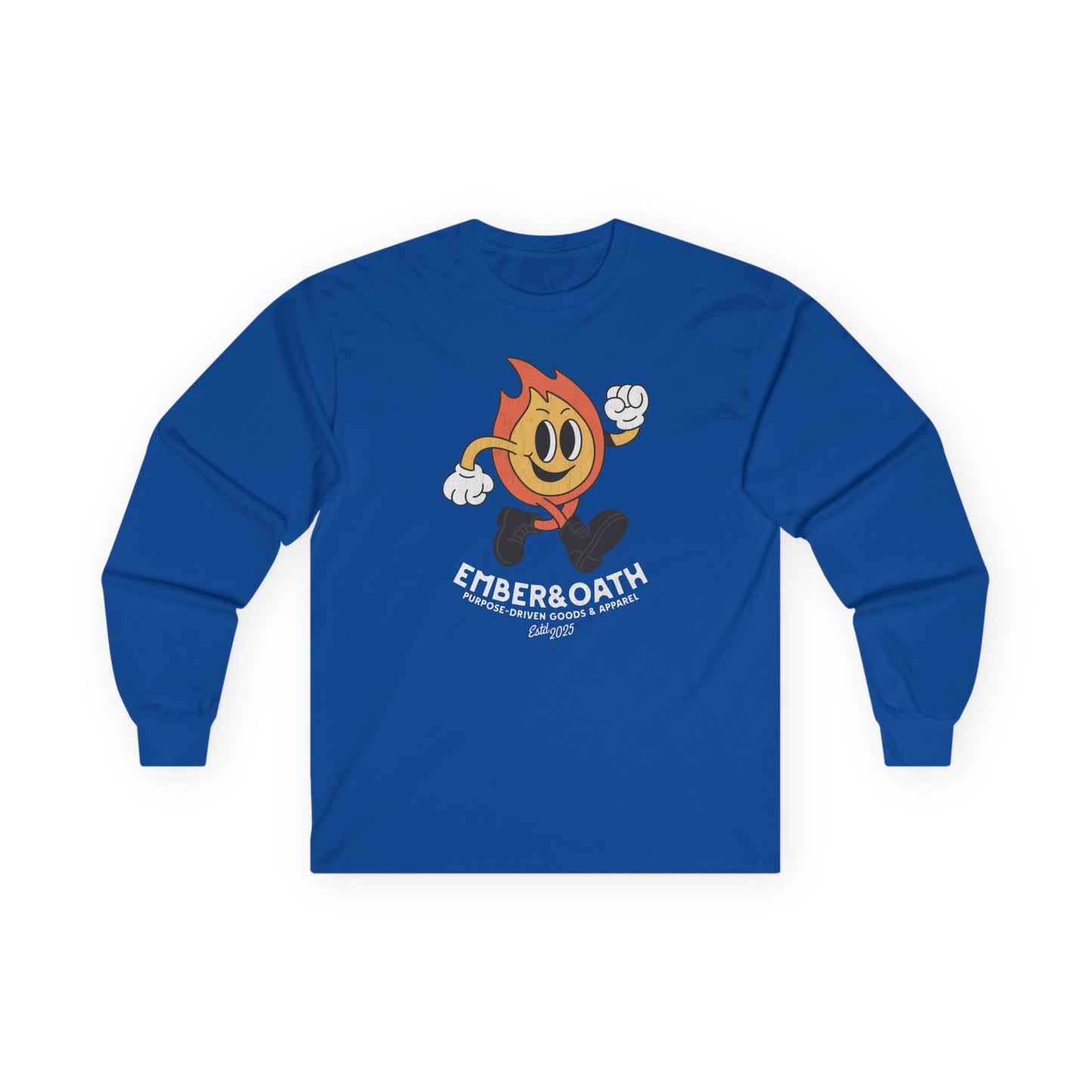Emory Unisex Long Sleeve Tee | The Firestarter Fund Mascot Shirt