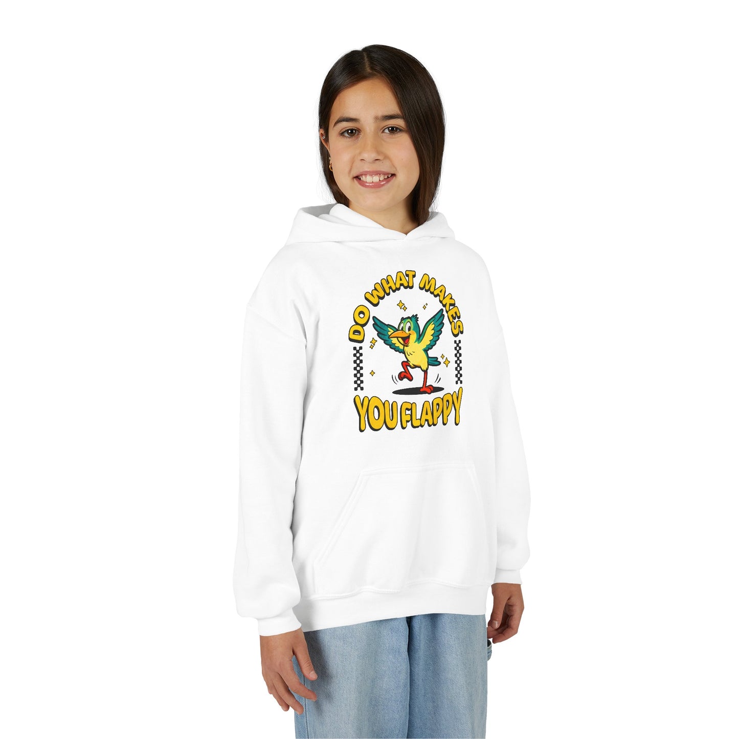 Youth "Do What Makes You Flappy" Unisex Hoodie | Autism & Neurodiversity Advocacy hooded sweatshirt