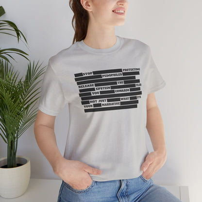 Redacted Truth Unisex Tee | Epstein Files T-Shirt | The Collective Flame Fund Collection