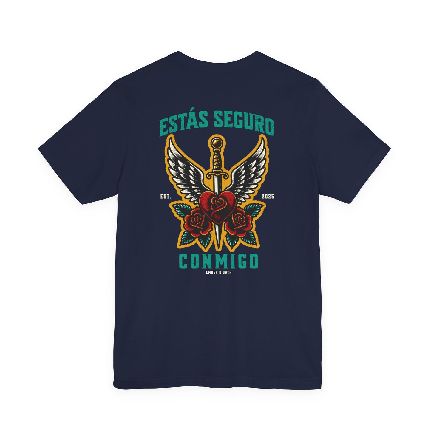 You Are Safe With Me Sword Unisex Tee | Estás Seguro Conmigo Shirt | Immigrant Rights & Solidarity Collection