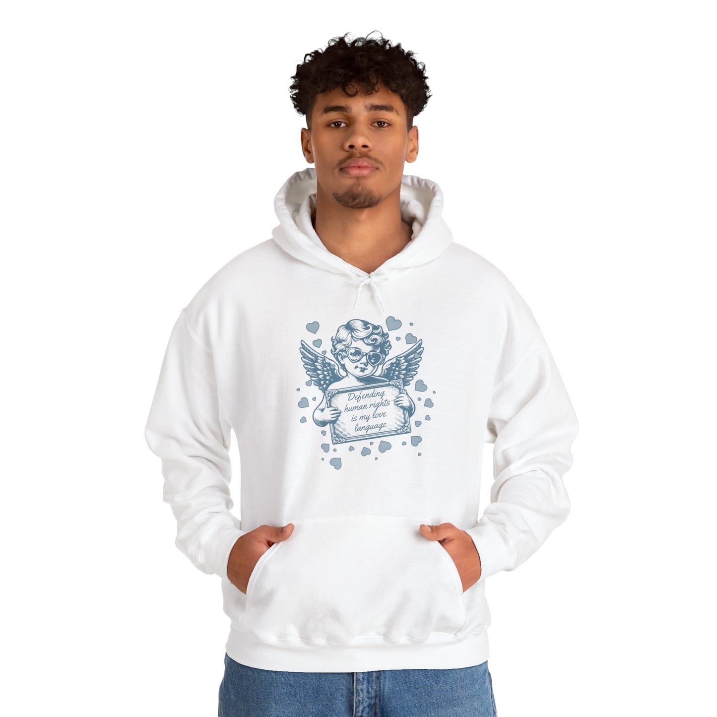 Defending Humans Rights Is My Love Language Unisex Hoodie | Valentine's Day Activism Hooded Swatshirt | The Collective Flame Fund Collection