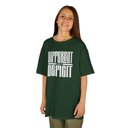 Youth "Different Not Deficit" Unisex Tee | Autism & Neurodiversity Advocacy Shirt