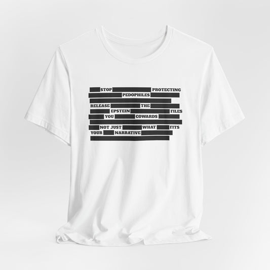 Redacted Truth Unisex Tee | Epstein Files T-Shirt | The Collective Flame Fund Collection