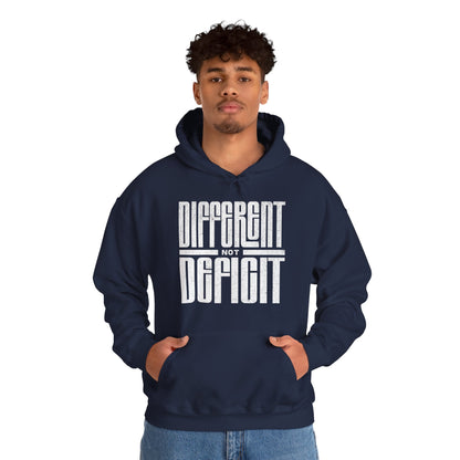 "Different Not Deficit" Unisex Hoodie | Autism & Neurodiversity Advocacy Hooded Sweatshirt