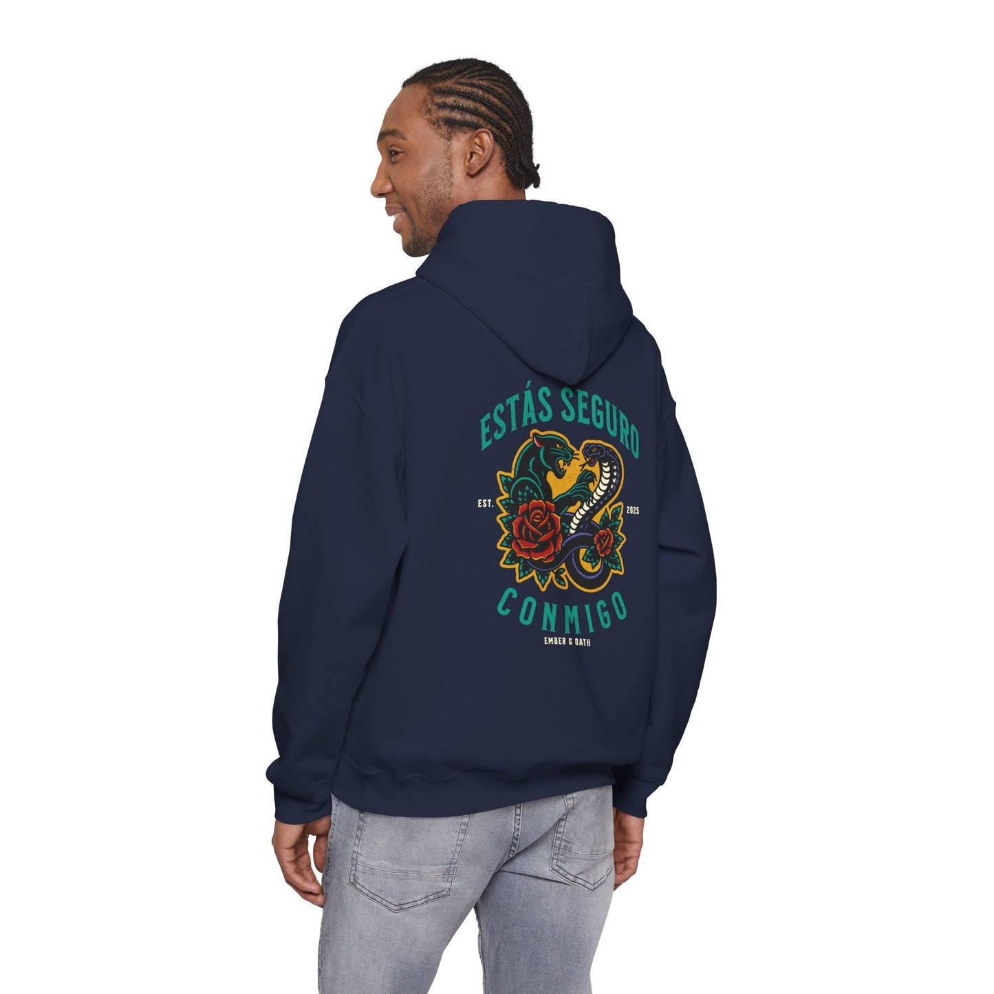 You Are Safe With Me Unisex Hoodie | Estás Seguro Conmigo Hooded Sweatshirt | Immigrant Rights & Solidarity Collection