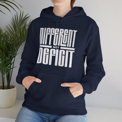 "Different Not Deficit" Unisex Hoodie | Autism & Neurodiversity Advocacy Hooded Sweatshirt